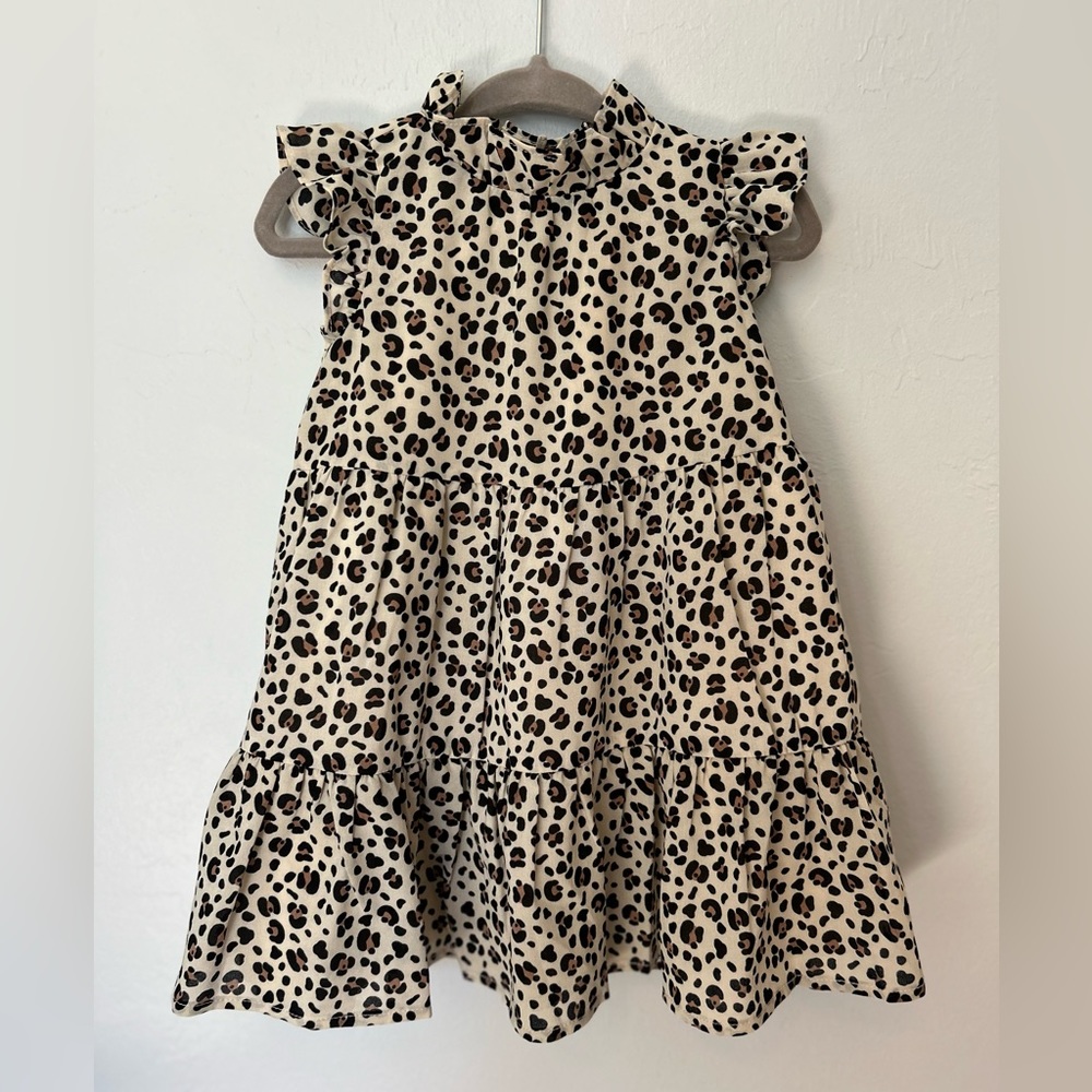 JANIE and JACK Baby/Toddler Animal Print Leopard Ruffled Collar Dress
